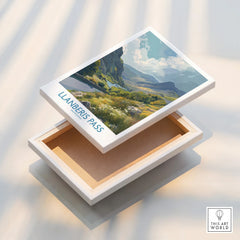 Llanberis Pass stretched canvas wall art print with vibrant mountain landscape detail.