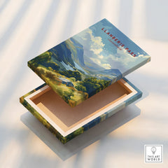Llanberis Pass Snowdonia wall art on floating stretched canvas, mountain landscape print