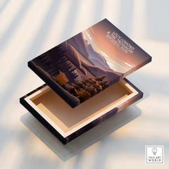 Loch Lomond landscape wall art print on floating canvas with mountain and forest scene.
