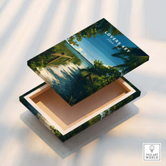 Lovers Key Florida Wall Art Print | State Park Beach Travel Poster wooden box design featuring tropical landscape.