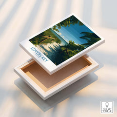 Lovers Key Florida Poster | Tropical Nature Path Canvas Print presented in a stylish box showcasing its vibrant colors.