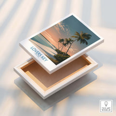 Lovers Key Canvas Print | Florida Gulf Coast Beach Poster in a stylish box showcasing a beautiful beach sunset.