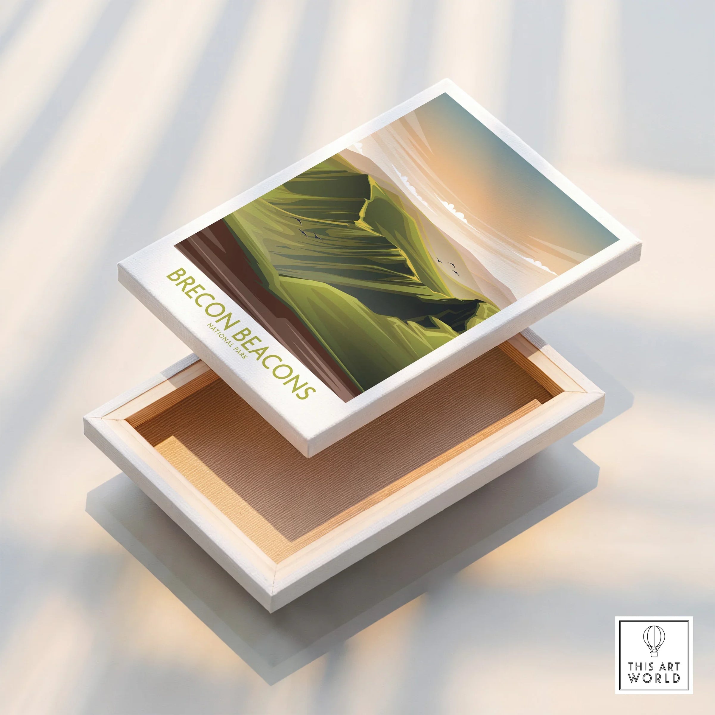 Brecon Beacons National Park art print on stretched canvas with floating frame