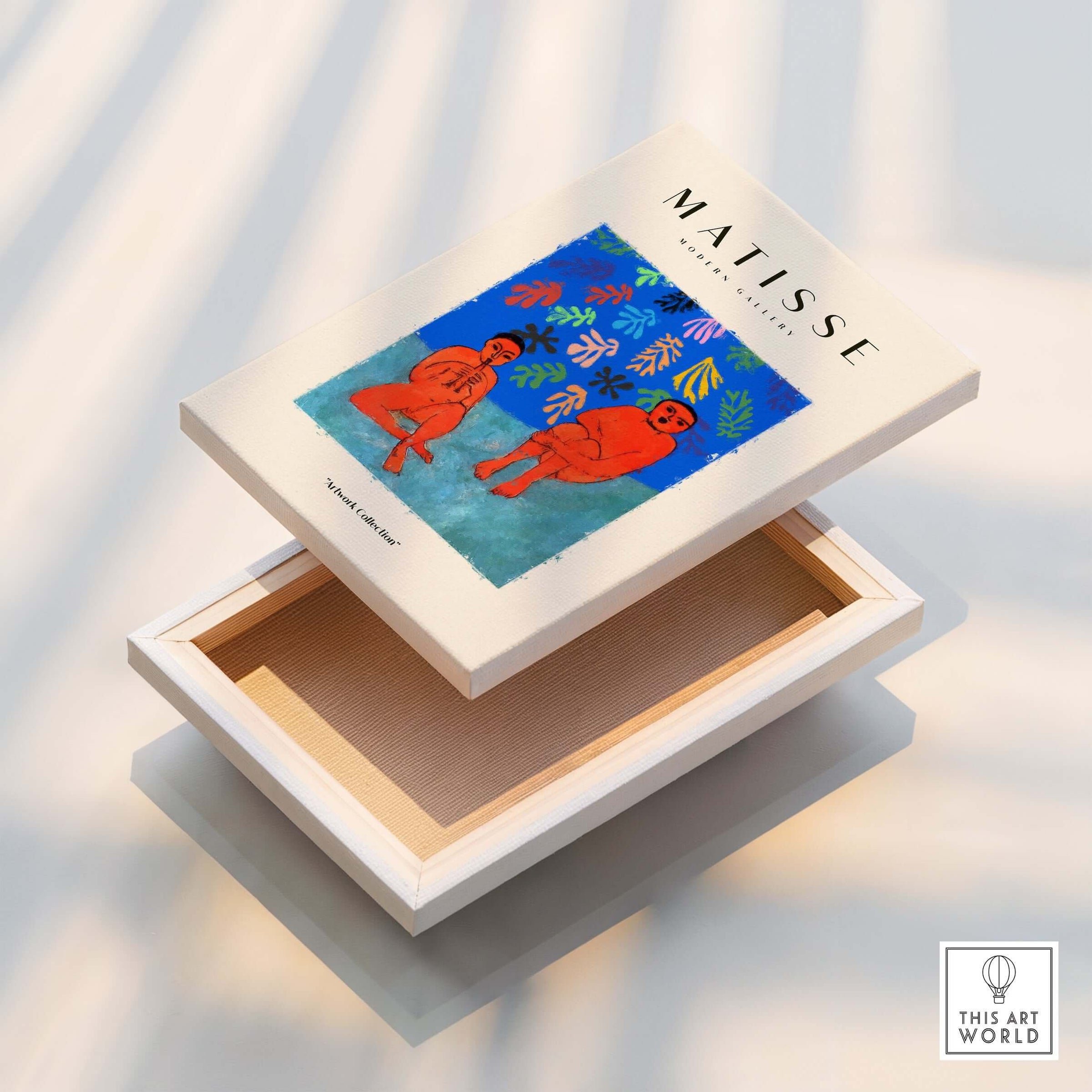 Matisse Art Prints - Two Figures Flute Poster opened art box showcasing vibrant artwork and design.