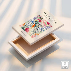 Matisse Art Prints - Abstract Expressive Swirls Colors Wall Art in a decorative box showcasing vibrant colors and artistic design.