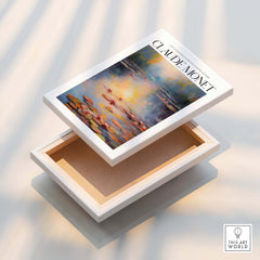 Claude Monet Wall Art Print - Vintage Home Decor Poster Impressionist Artwork displayed on a box.
