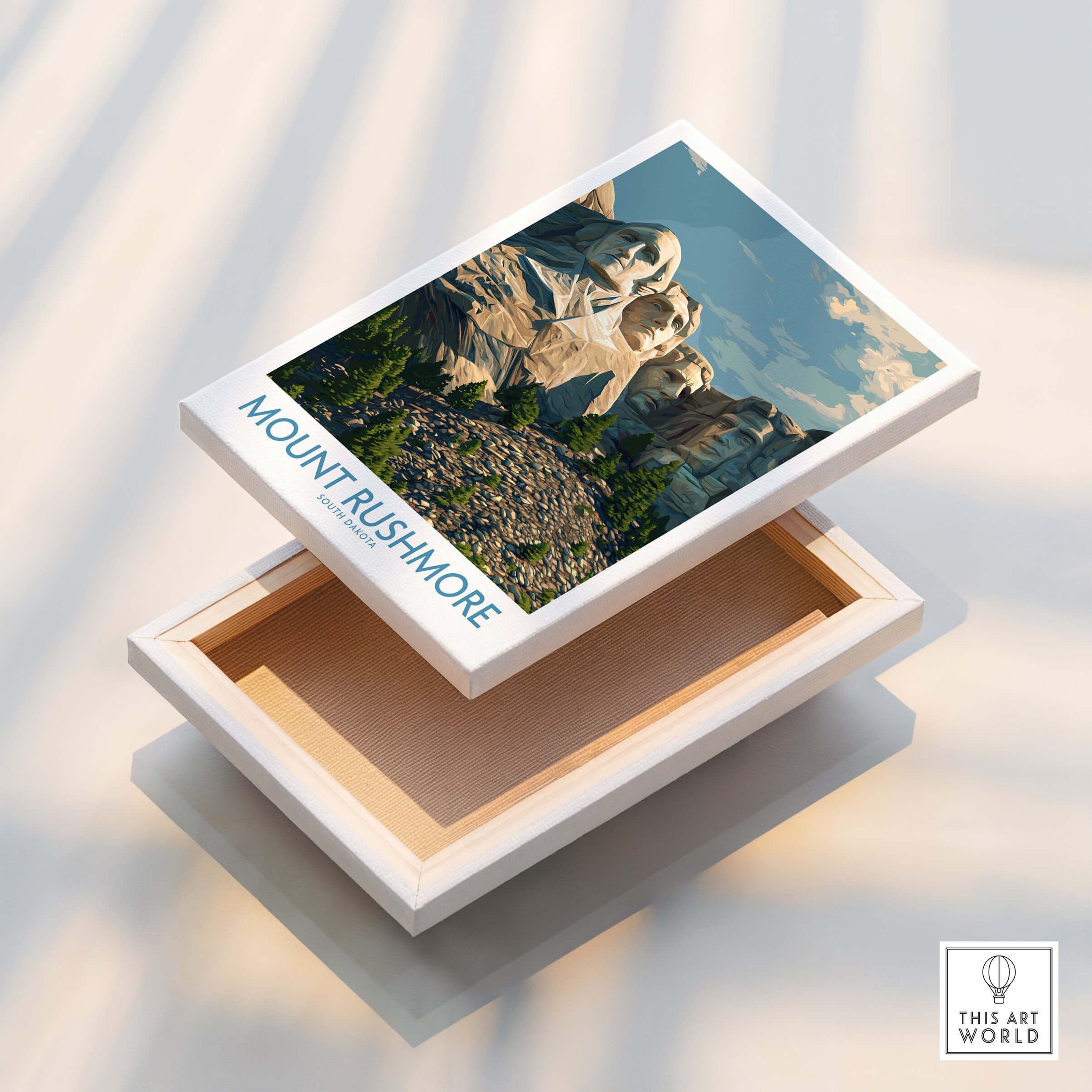 Mount Rushmore Poster | Black Hills National Memorial Canvas Print showcasing iconic presidential faces.