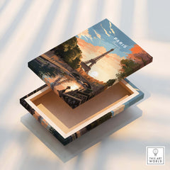 Paris Print featuring the Eiffel Tower in a beautiful sunset, perfect for capturing memories of France.