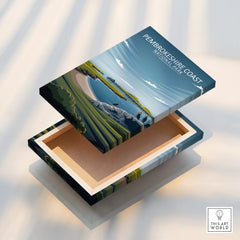 Pembrokeshire Coast National Park stretched canvas print with floating frame detail