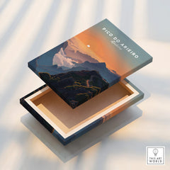 Pico do Arieiro Madeira sunset landscape stretched canvas wall art with floating frame