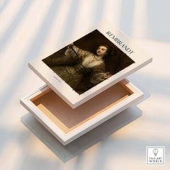 Rembrandt Lucretia 1664 Painting Art Print Baroque Historical Poster Wall Decor on a box