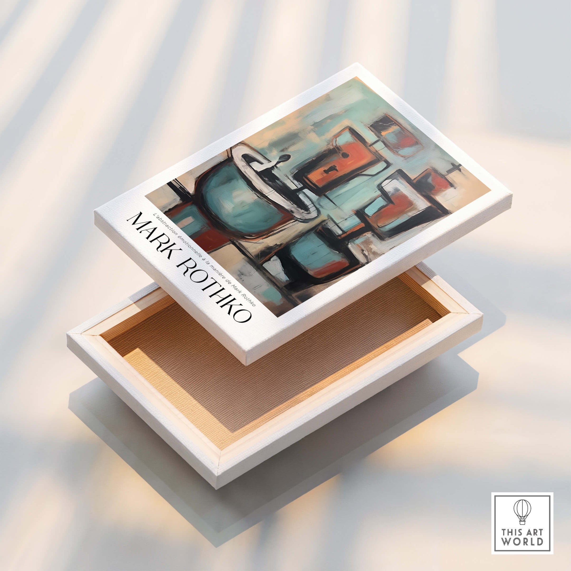 Rothko Style Cubist Abstract Painting | Contemporary Wall Decor box showcasing geometric art on the lid.