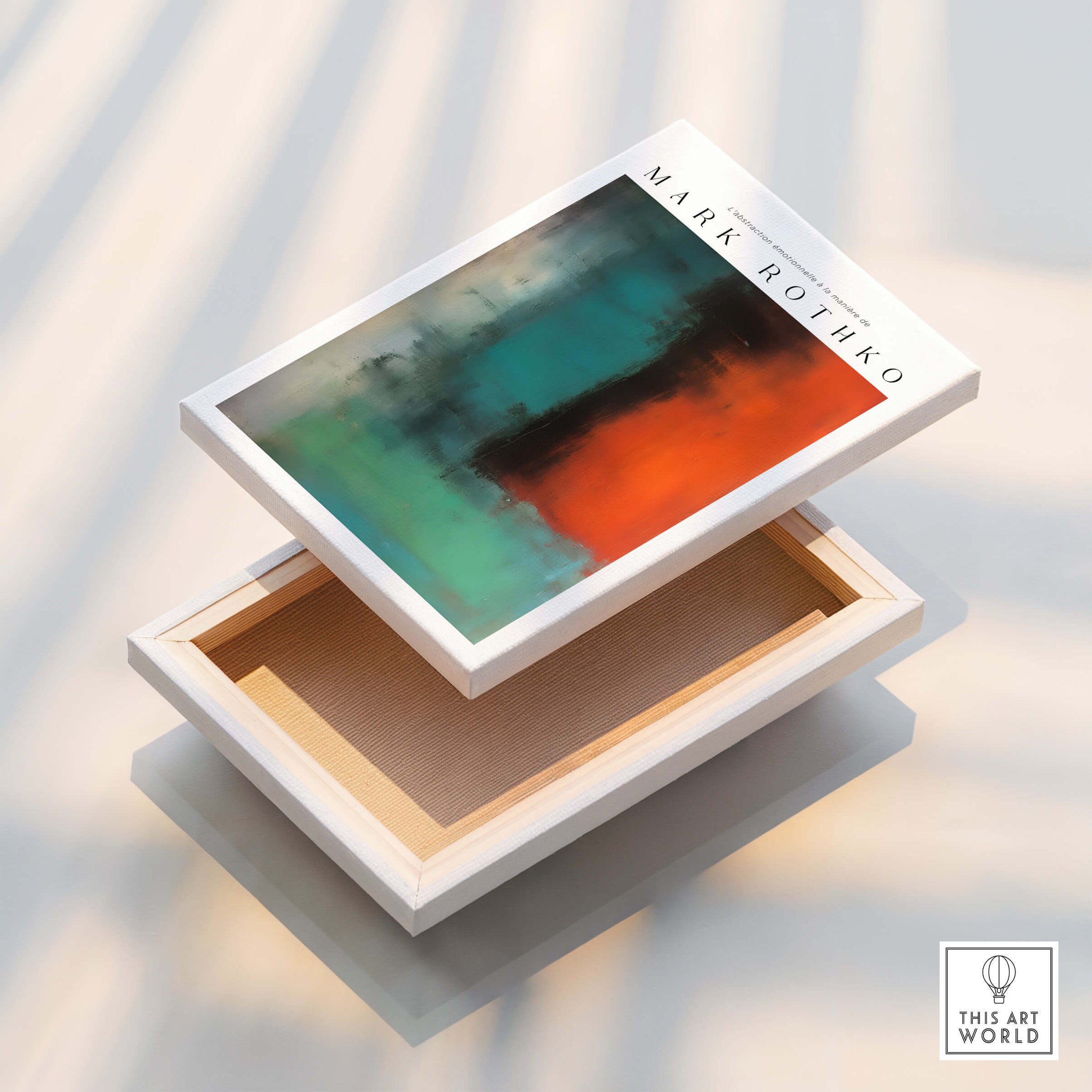 Mark Rothko Style Modern Canvas Abstraction Painting | Contemporary Wall Art in a decorative box.