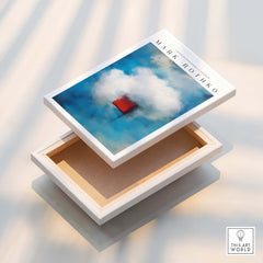 Rothko Style Minimalist Cloud Painting Print | Modern Abstract Wall Decor in a display box with soft hues and cloud forms.