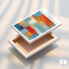 Rothko Canvas Color Abstraction Painting | Modern Abstract Wall Art displayed at an angle with an elegant design.
