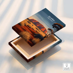 Uluru Australia Wall Art Print | Red Center Outback Travel Poster box design showcasing the iconic landscape.