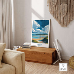 Hayle Wall Art - Cornish Nature Decor showcased in a stylish living room with natural elements.