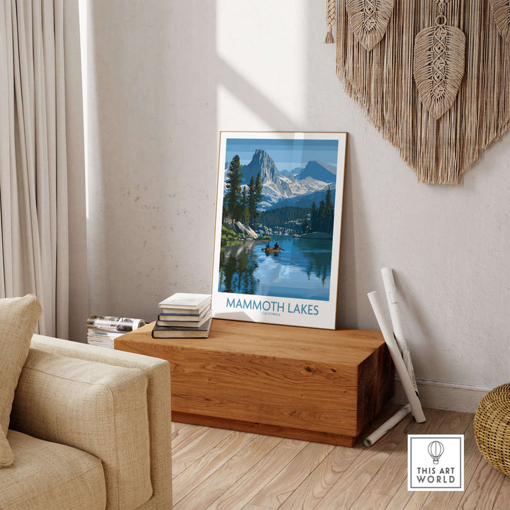 Mammoth Lakes wall art print showcasing mountain scenery and serene lake for California travel decor.