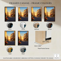 Aix-en-Provence Poster framed canvas float frame colour options: black, white, natural, brown, gold and silver