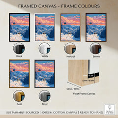 Beaver Creek Colorado Ski Lift Sunset Print - Mountain Gondola Wall Art framed canvas float frame colour options: black, white, natural, brown, gold and silver