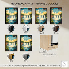 Iguazu Falls Wall Art framed canvas float frame colour options: black, white, natural, brown, gold and silver