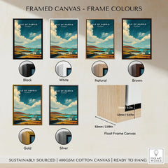Isle of Harris Print Scotland Coastal Cottage Landscape - Rolling Hills Wall Art framed canvas float frame colour options: black, white, natural, brown, gold and silver