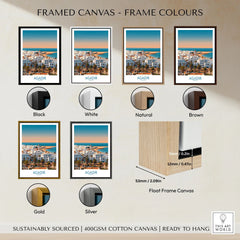Agadir Morocco Wall Art – Mediterranean Canvas Art framed canvas float frame colour options: black, white, natural, brown, gold and silver