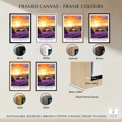 Aix-en-Provence Art Print framed canvas float frame colour options: black, white, natural, brown, gold and silver