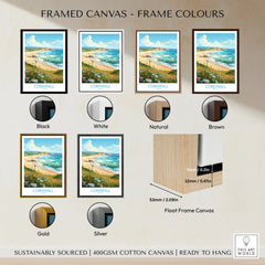 Cornwall Wall Art | Modern Style framed canvas float frame colour options: black, white, natural, brown, gold and silver