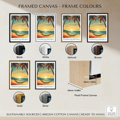 Dominican Republic Wall Art framed canvas float frame colour options: black, white, natural, brown, gold and silver