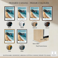 Durdle Door Art Print Dorset Wall Art framed canvas float frame colour options: black, white, natural, brown, gold and silver
