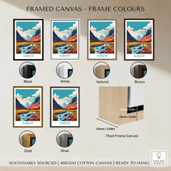 Glencoe Poster Print Modern framed canvas float frame colour options: black, white, natural, brown, gold and silver