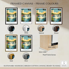Iguazu Falls Wall Art Print framed canvas float frame colour options: black, white, natural, brown, gold and silver
