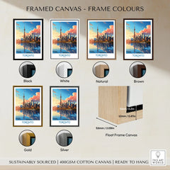 Toronto Wall Art Print framed canvas float frame colour options: black, white, natural, brown, gold and silver