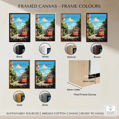 San Francisco Wall Art framed canvas float frame colour options: black, white, natural, brown, gold and silver