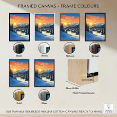 Whistler Wall Art Ski Print framed canvas float frame colour options: black, white, natural, brown, gold and silver