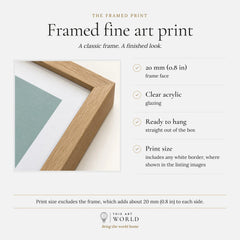 Reykjavik Hallgrímskirkja and northern lights watercolour art print, framed print details