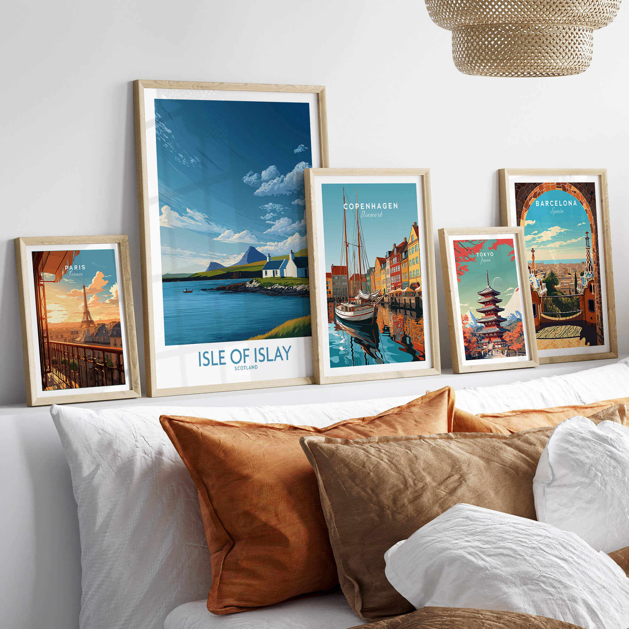 Isle of Islay Scotland Canvas Print | Scottish Hebrides Poster displayed in a modern home decor setting.