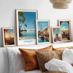 Lovers Key Poster | Florida Canvas Print displayed on a stylish wall with other artwork.