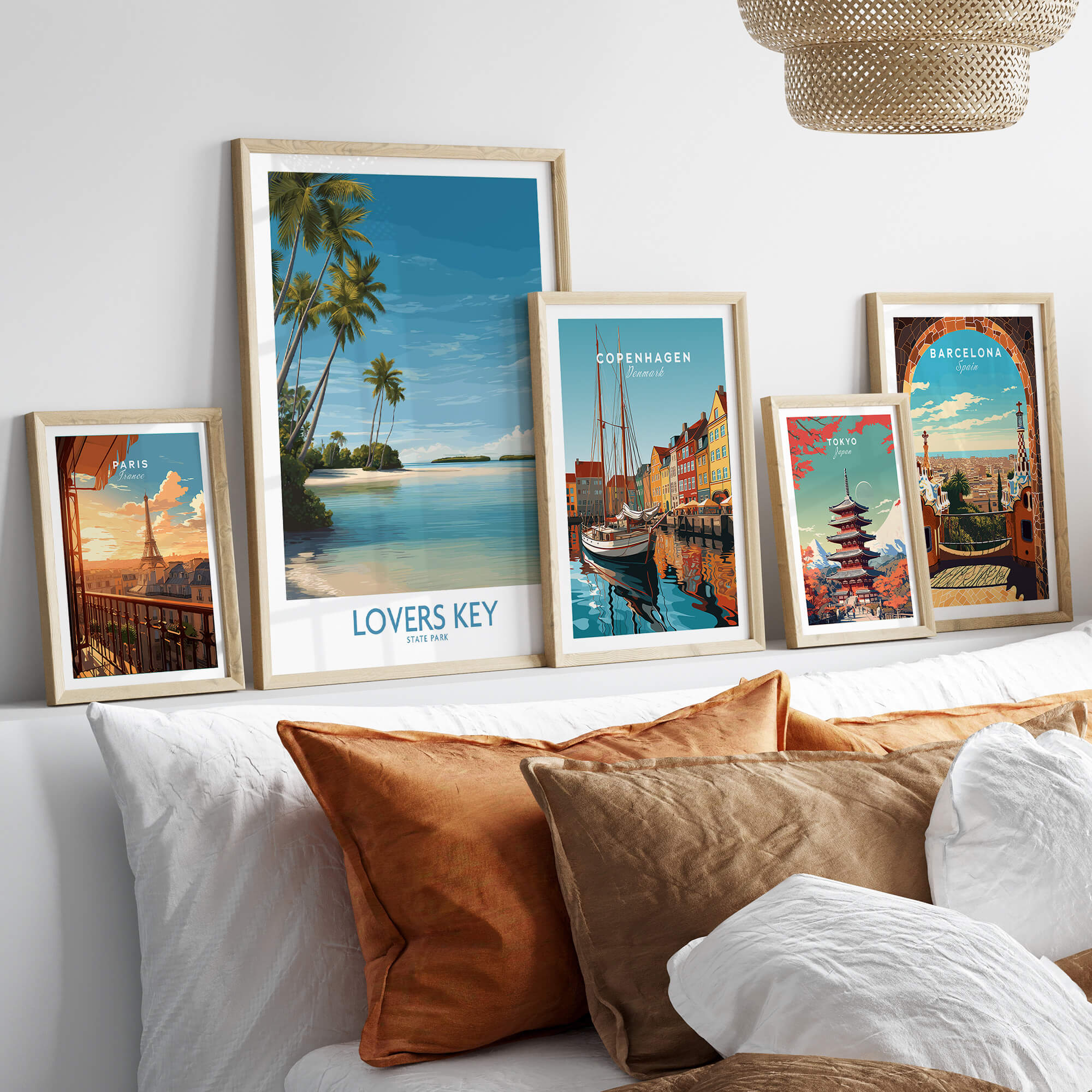 Lovers Key Poster | Florida Canvas Print displayed on a stylish wall with other artwork.