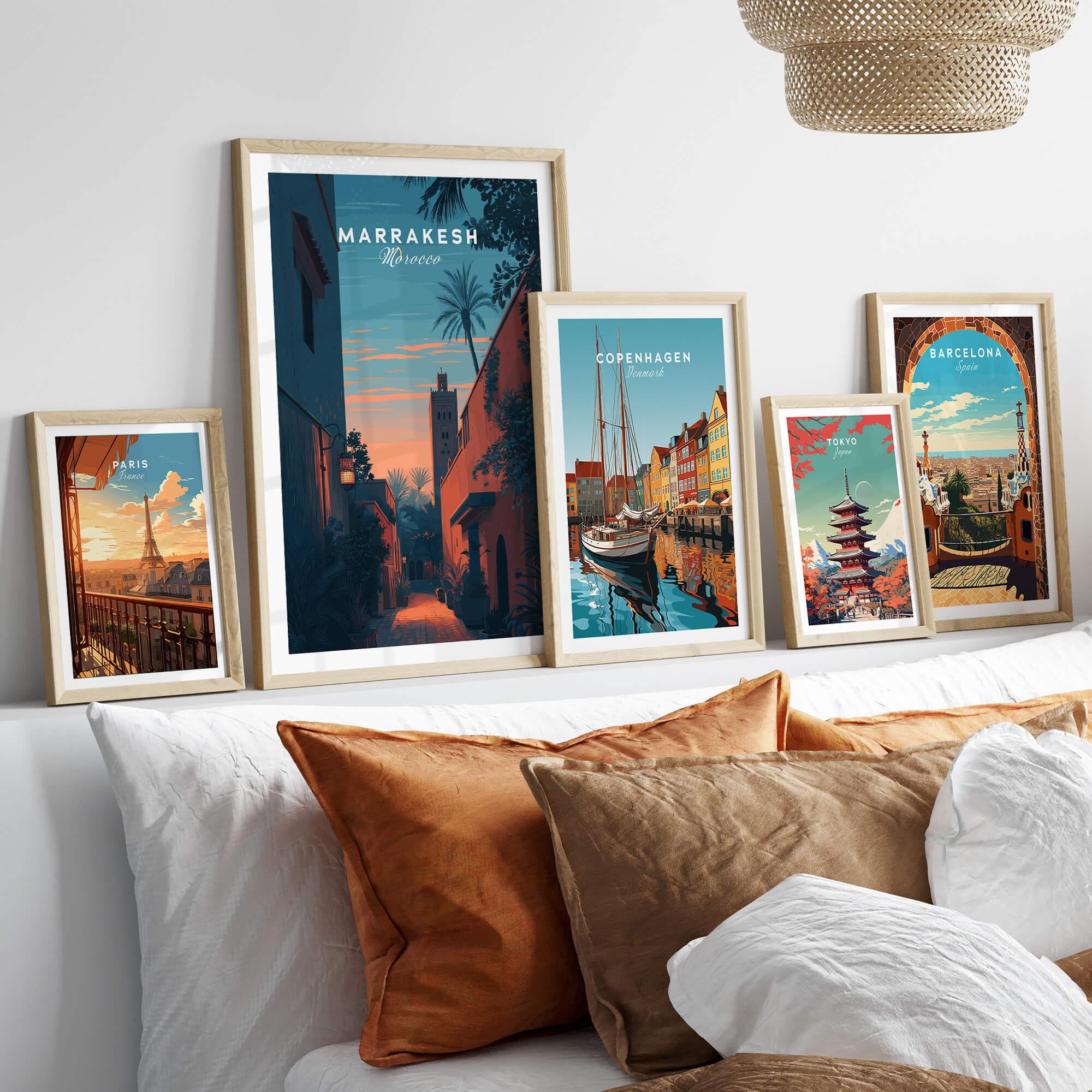 Morocco Travel Posters Marrakesh Morocco Travel Poster Twilight