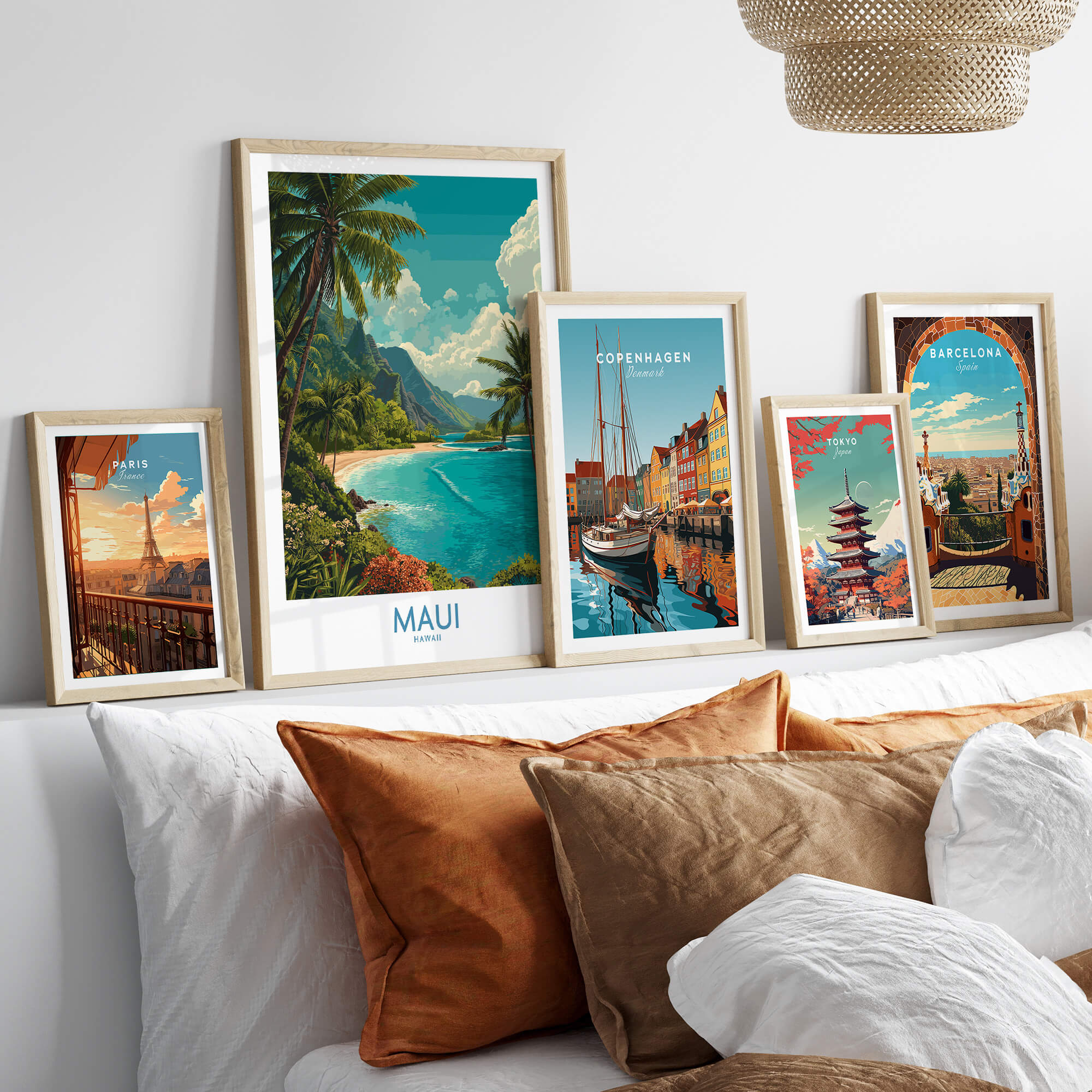 Maui Hawaii Poster | Exotic Island Paradise Shoreline Canvas Print displayed in a stylish home decor setting.