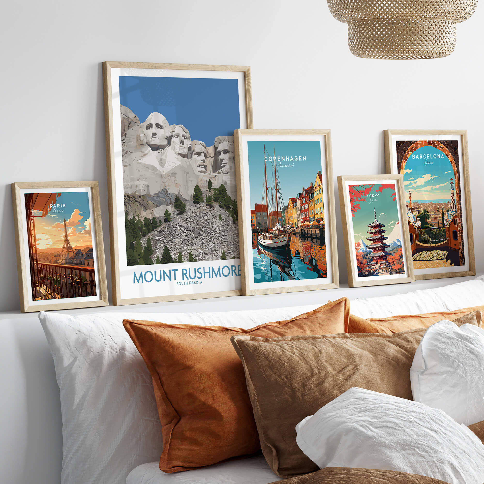 Mount Rushmore Poster | Black Hills National Memorial Canvas Print South Dakota displayed among other travel posters.