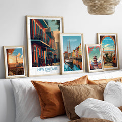 New Orleans Canvas Print | Musical Heritage Cityscape Poster displayed on a stylish modern wall.