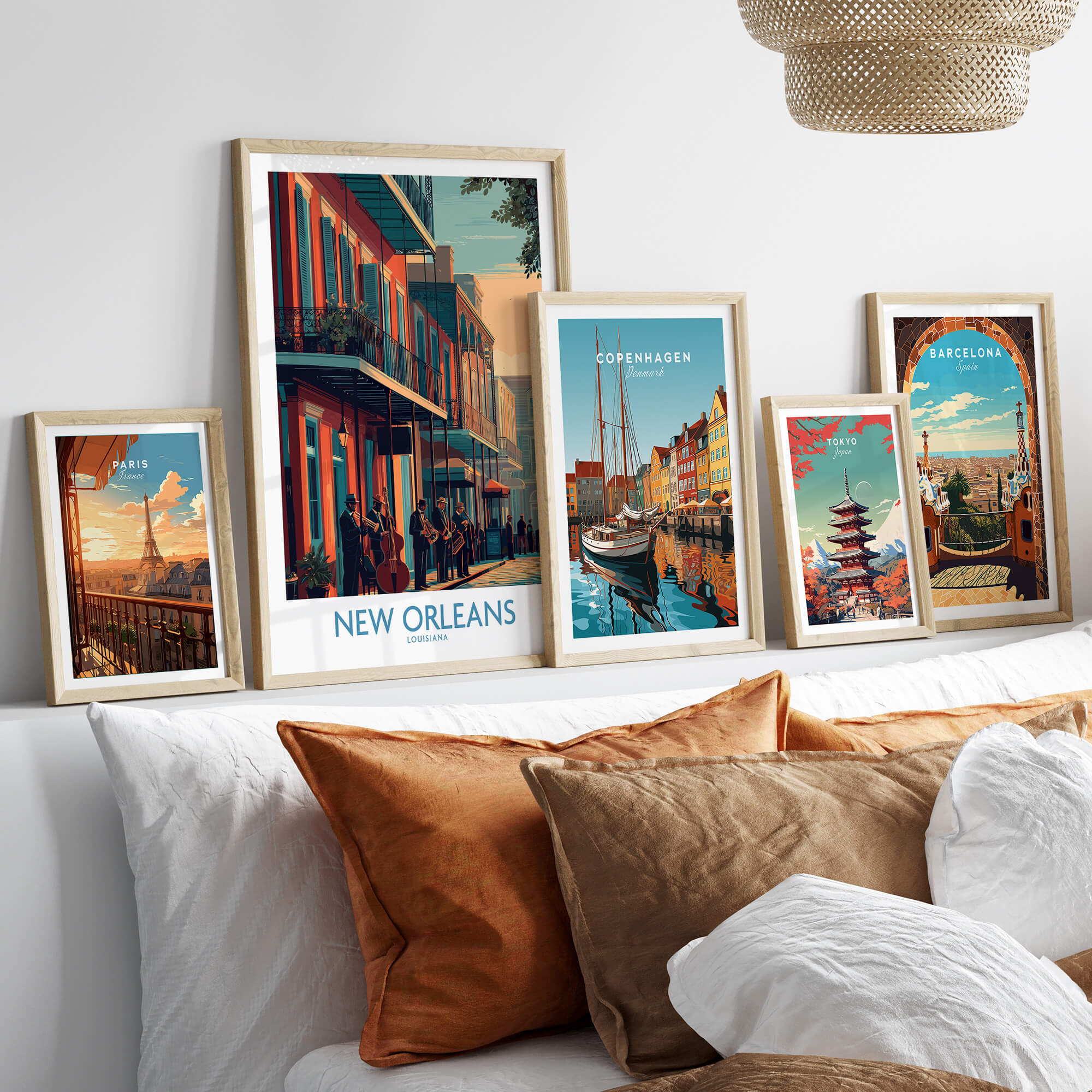 New Orleans Canvas Print | Musical Heritage Cityscape Poster displayed on a stylish modern wall.