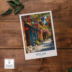 Hoi An Vietnam Wall Art Print featuring colorful lanterns illuminating a charming street in Hoi An, Vietnam.