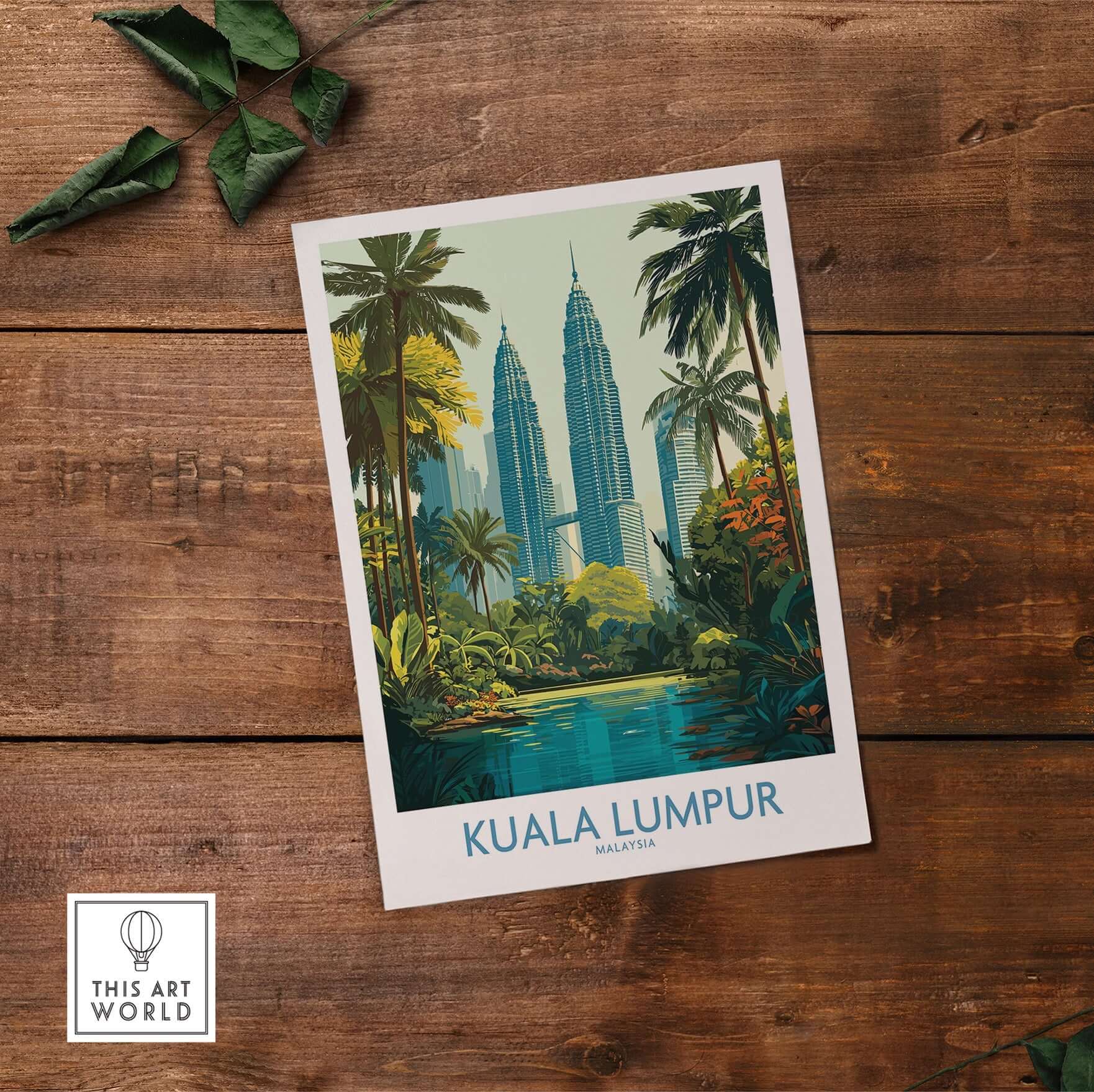 Kuala Lumpur Malaysia KLCC Park Wall Art - Malaysian Skyline Art Print showcasing vibrant city and nature.