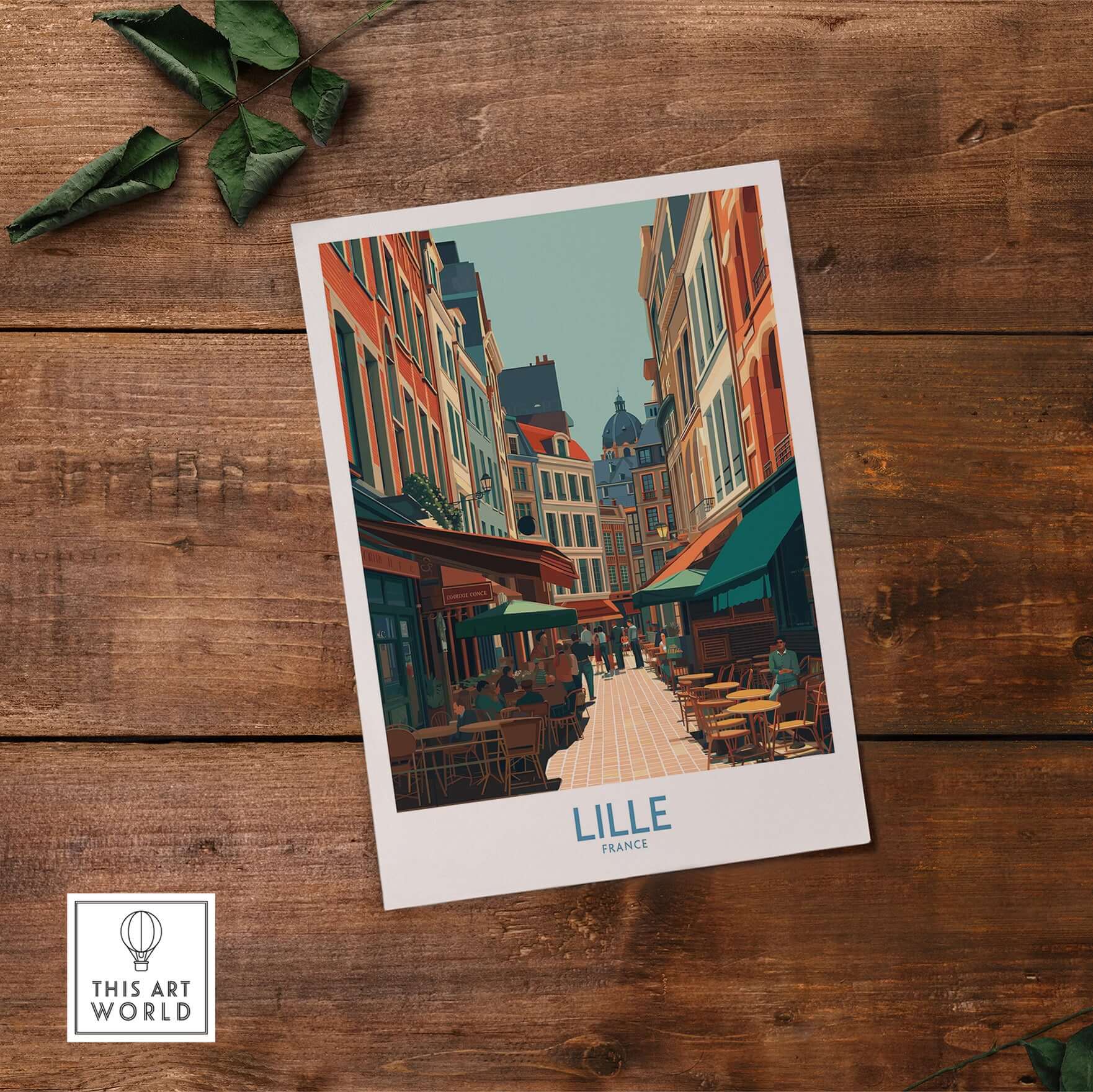 Lille France Wall Art - French Cityscape Decor featuring vibrant street scene in Lille.