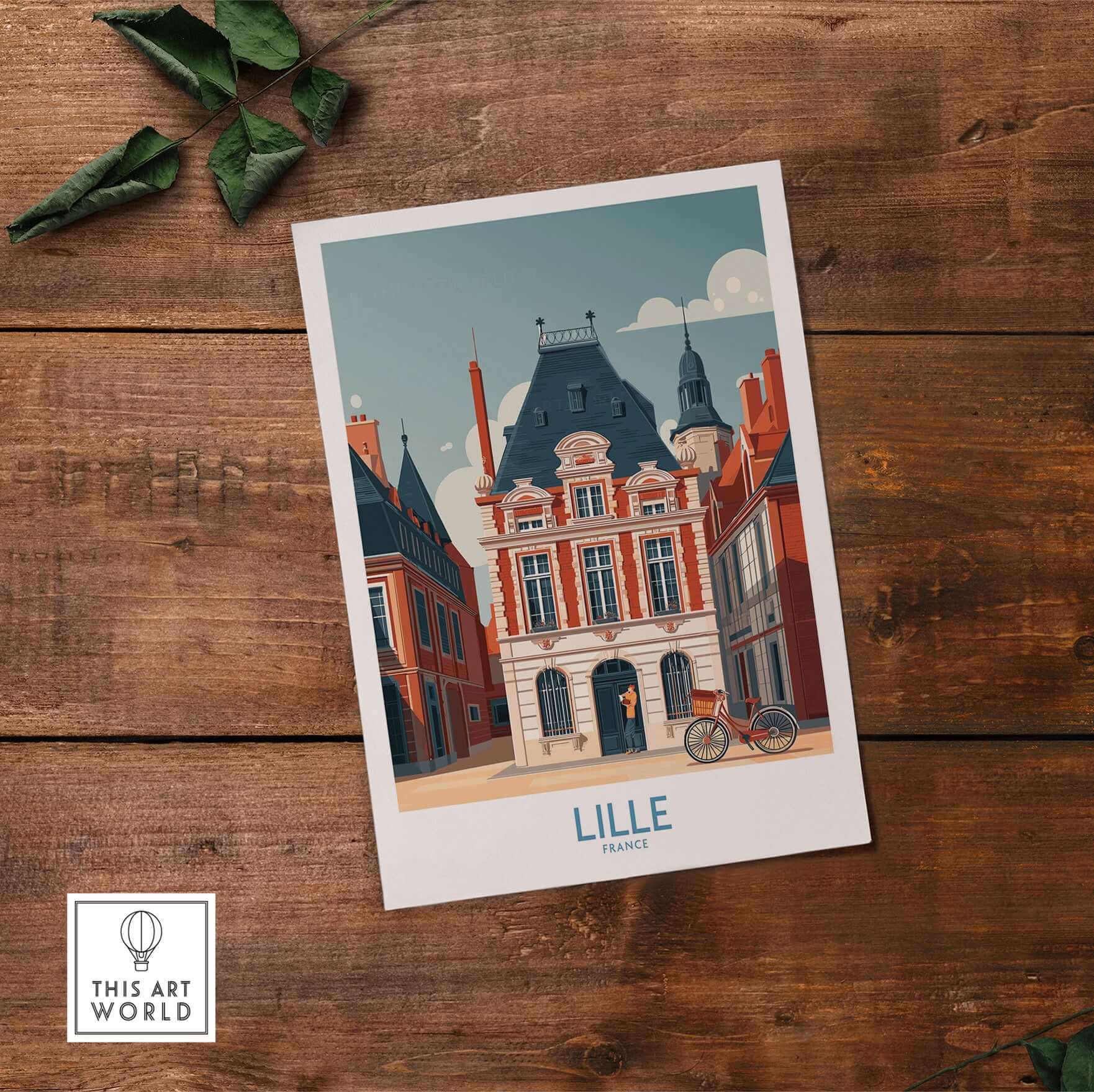 Lille France Poster - Charming European City Scene showcasing classic architecture and vibrant streets.