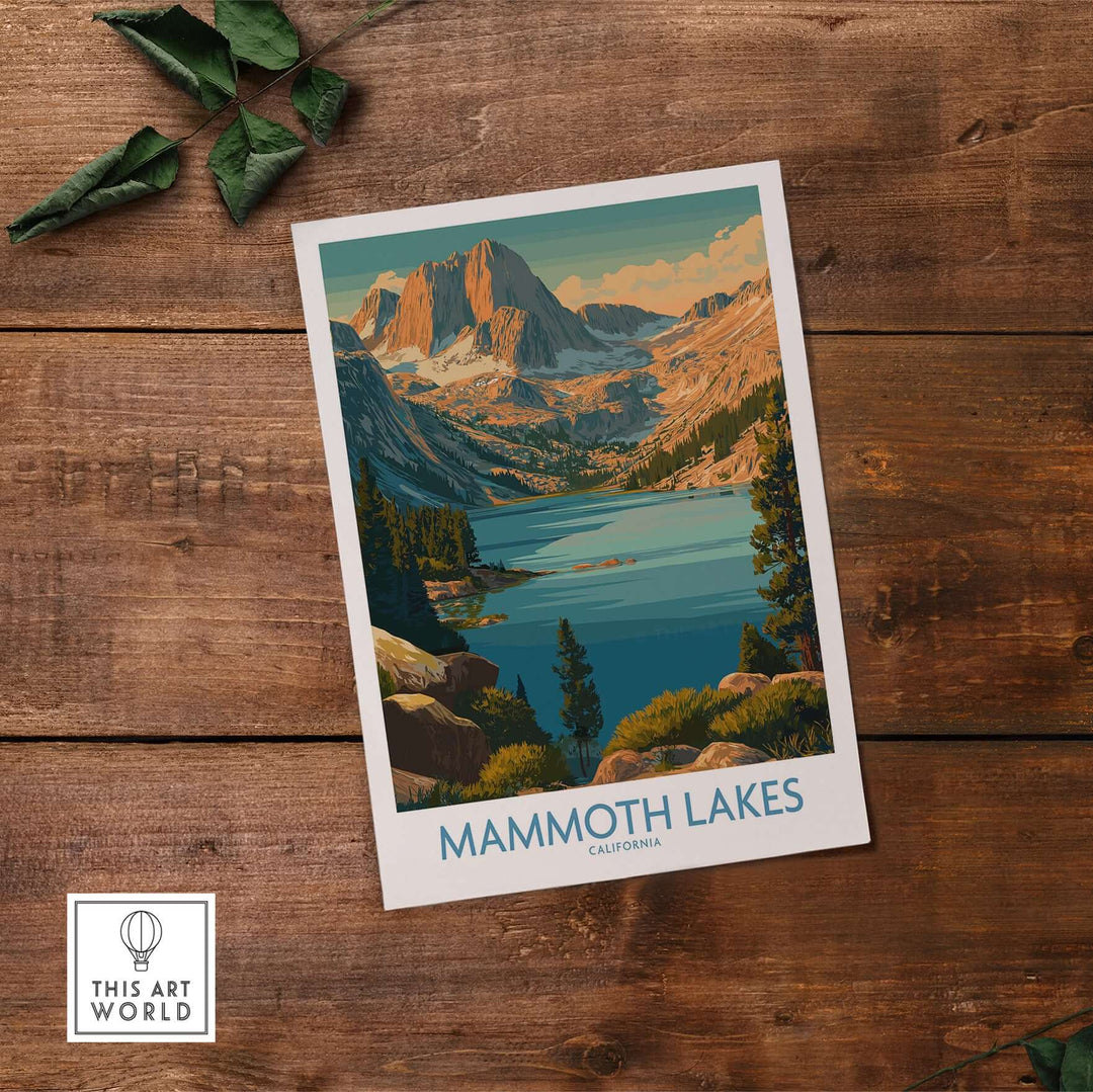 Mammoth Lakes print showcasing California's rugged mountain landscapes and serene waters, perfect for nature enthusiasts.